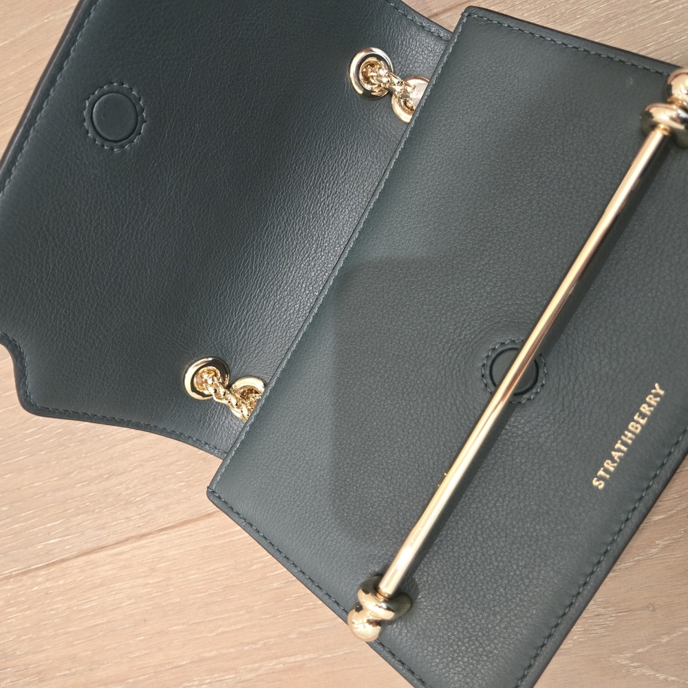 Strathberry East/West Mini in Bottle Green - Picture 11 of 16